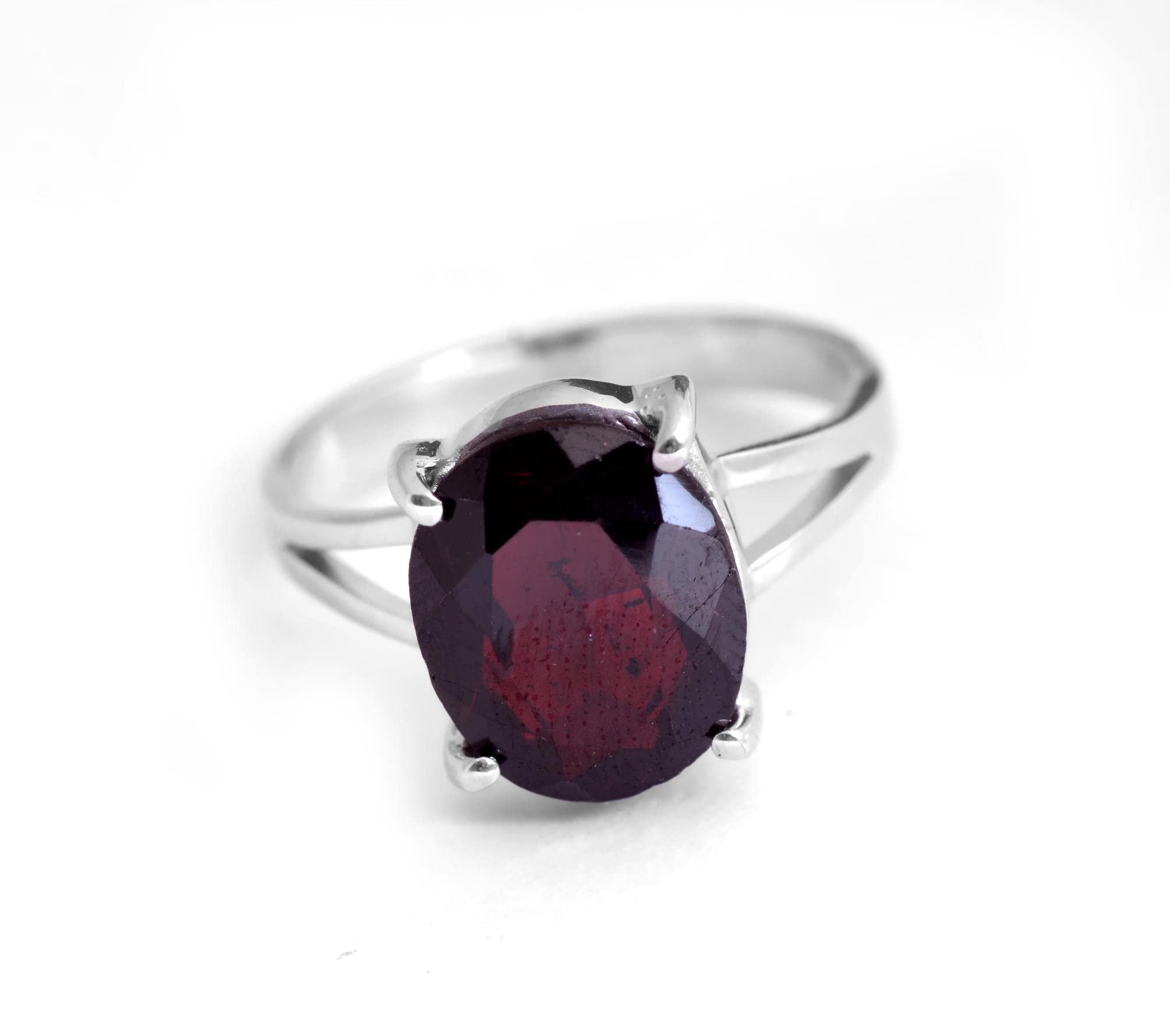 6.10 Ct Natural Red Garnet Gemstone Engagement Anniversary Ring in 925 Sterling Silver