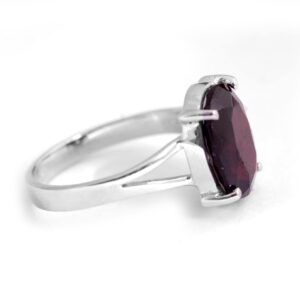 6.10 Ct Natural Red Garnet Gemstone Engagement Anniversary Ring in 925 Sterling Silver