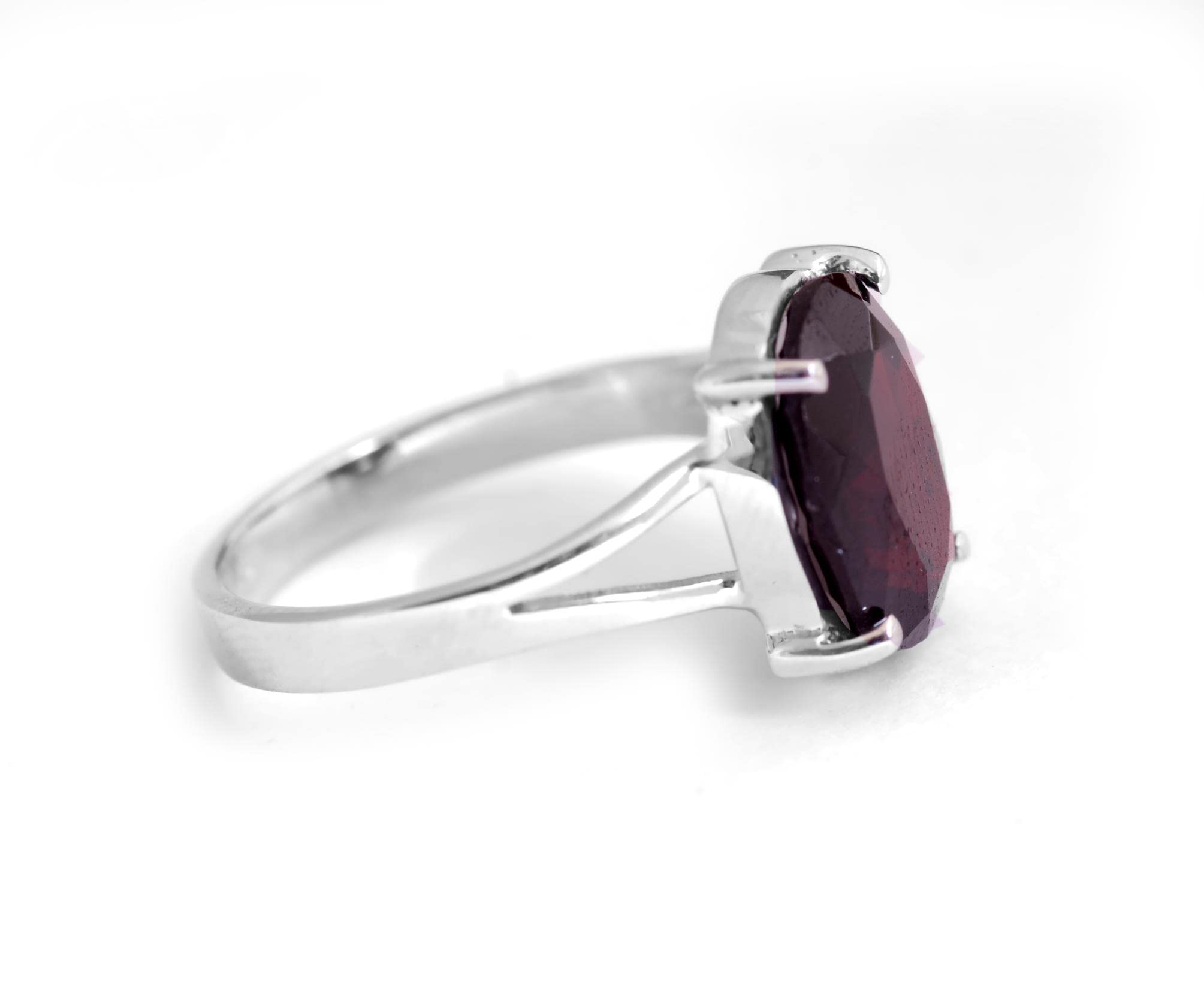 6.10 Ct Natural Red Garnet Gemstone Engagement Anniversary Ring in 925 Sterling Silver