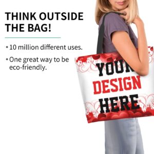 Custom Bag Custom Handmade Totes With You Text Picture Team Logo Women Bags Red White Personalized Shoulder Bag