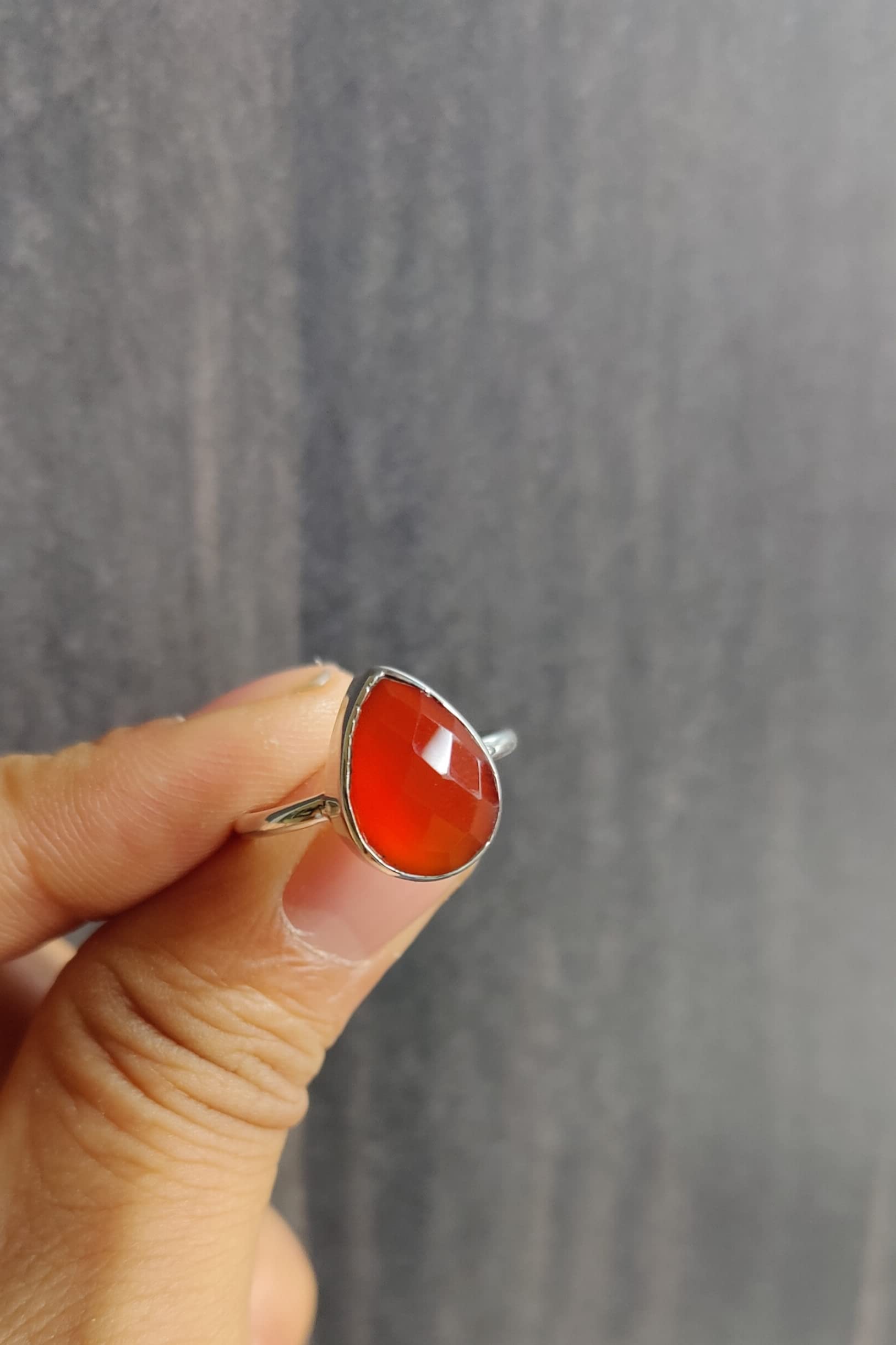 Handmade Jewelry, Carnelian Ring, Ring for Women, 925 Solid Sterling Silver Ring, Boho Ring, Statement Ring, Carnelian Gemstone, Women Ring, Gift for Her (925 Solid Silver, 8.50)