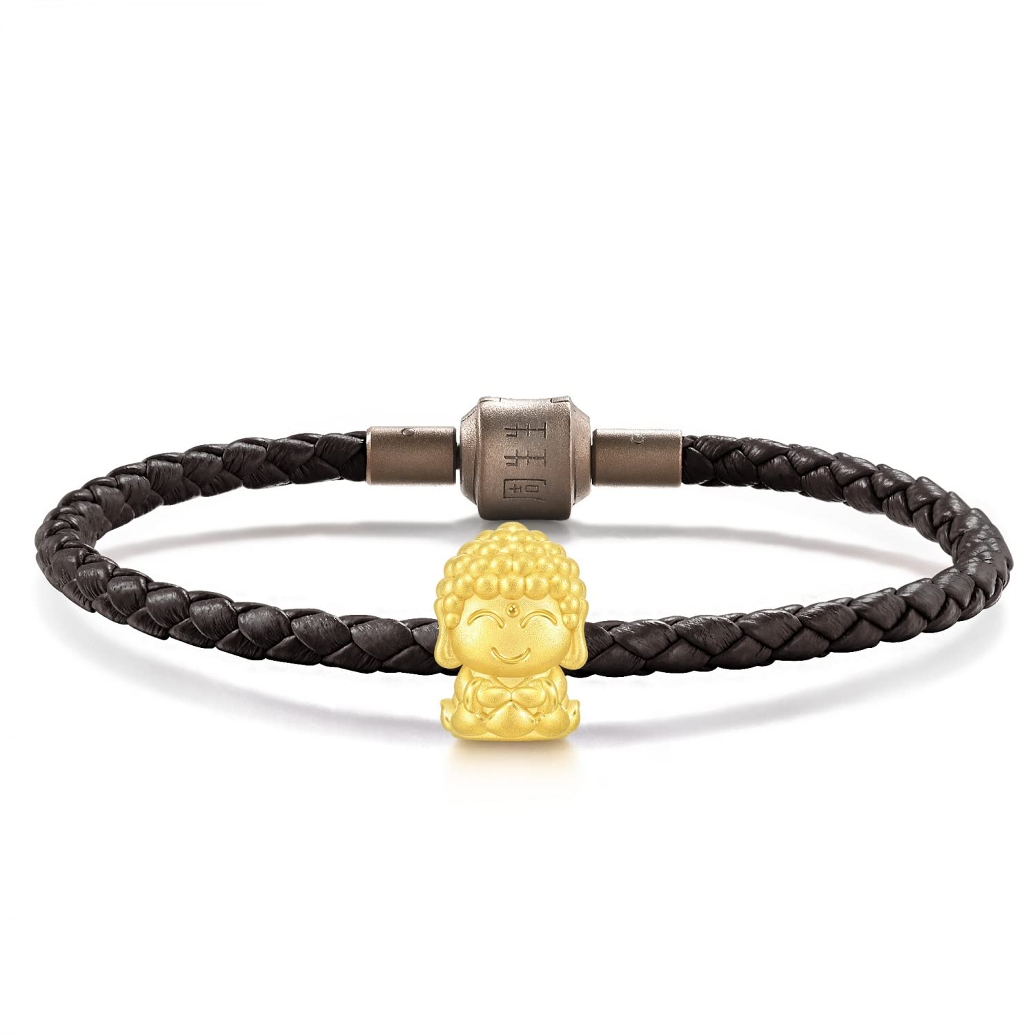 CHOW SANG SANG 999 24K Solid Gold Zodiac Guardian Buddha Mini Charm Blessing Bracelet for Women and Men (For Chinese Zodiac: Dog and Pig) 93634C