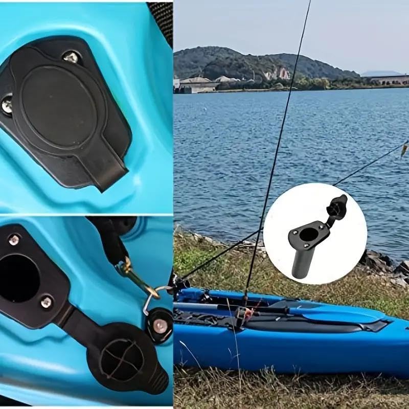 Kayak Fishing Rod Holder, Kayak Deck Plastic Flush Mount Fishing Boat Rod Holders, Fishing Tackle Accessory Tool