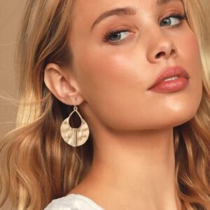 LILIE&WHITE Burnt Gold Ethnic Dangle Earrings For Women Fashion Hammered Earrings Costume Jewelry For Women Boho Earrings