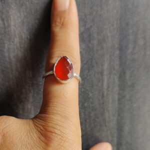 Handmade Jewelry, Carnelian Ring, Ring for Women, 925 Solid Sterling Silver Ring, Boho Ring, Statement Ring, Carnelian Gemstone, Women Ring, Gift for Her (925 Solid Silver, 8.50)