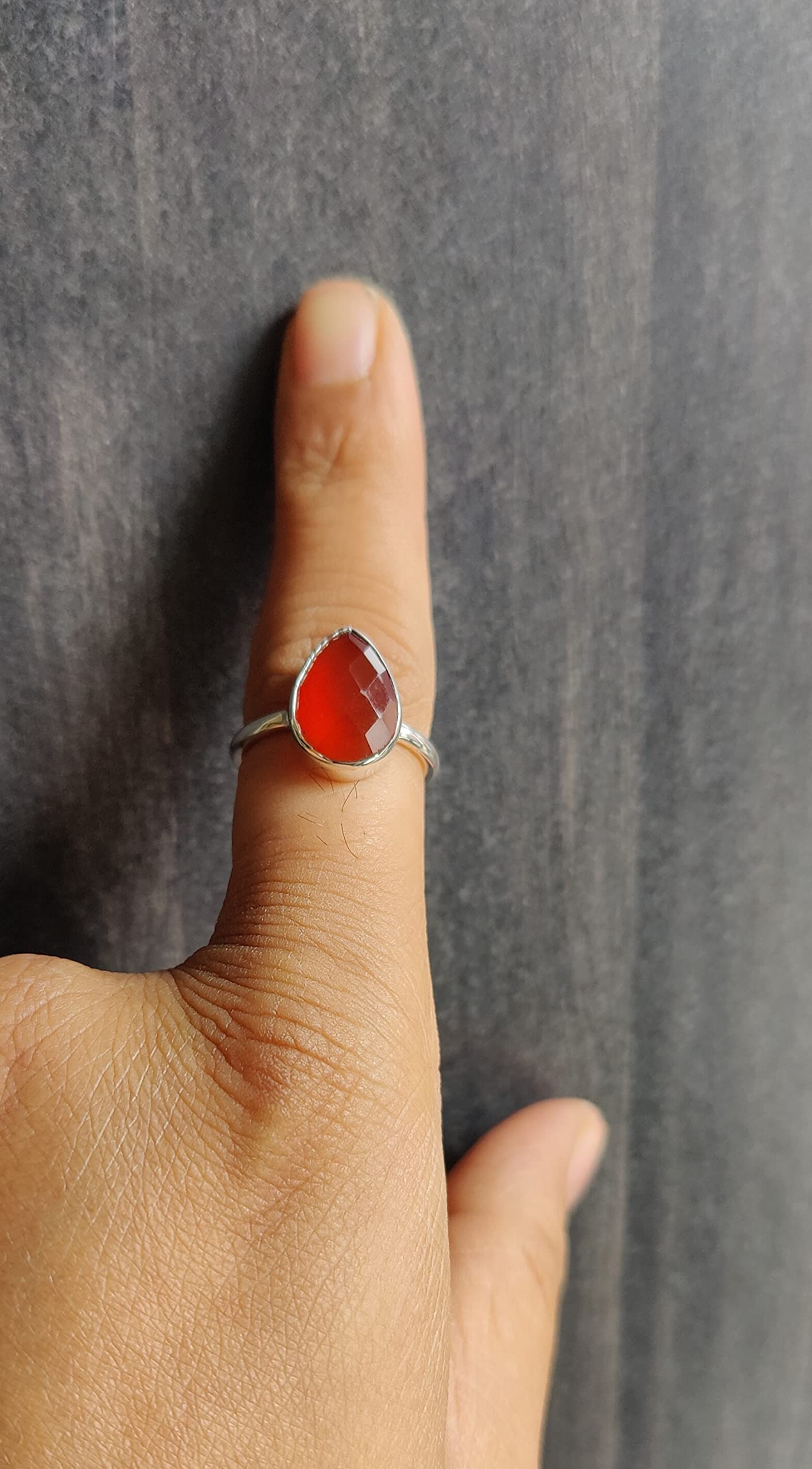 Handmade Jewelry, Carnelian Ring, Ring for Women, 925 Solid Sterling Silver Ring, Boho Ring, Statement Ring, Carnelian Gemstone, Women Ring, Gift for Her (925 Solid Silver, 8.50)