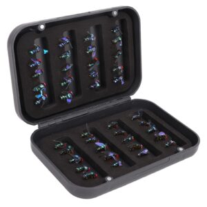 spyminnpoo fly fishing lures kit,40pcs fly fishing lures bait with storage box high carbon steel hook for trout bass fishing fishing supplies