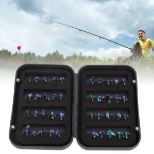 SPYMINNPOO Fly Fishing Lures Kit,40Pcs Fly Fishing Lures Bait with Storage Box High Carbon Steel Hook for Trout Bass Fishing Fishing Supplies