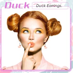 Yinkin 6 Pairs Rubber Duck Earrings Cute Ducky Earrings for Women Jewelry Gift Resin Dangle Drop Earring Cruise Earring(Conventional Style)