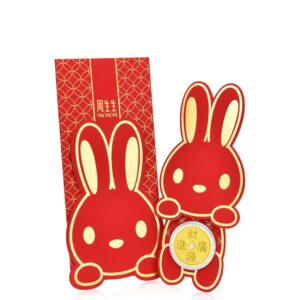 CHOW SANG SANG 999 24K Solid Gold Energetic Lovely Cute Rabbit Ingot for Women and Men 93732D