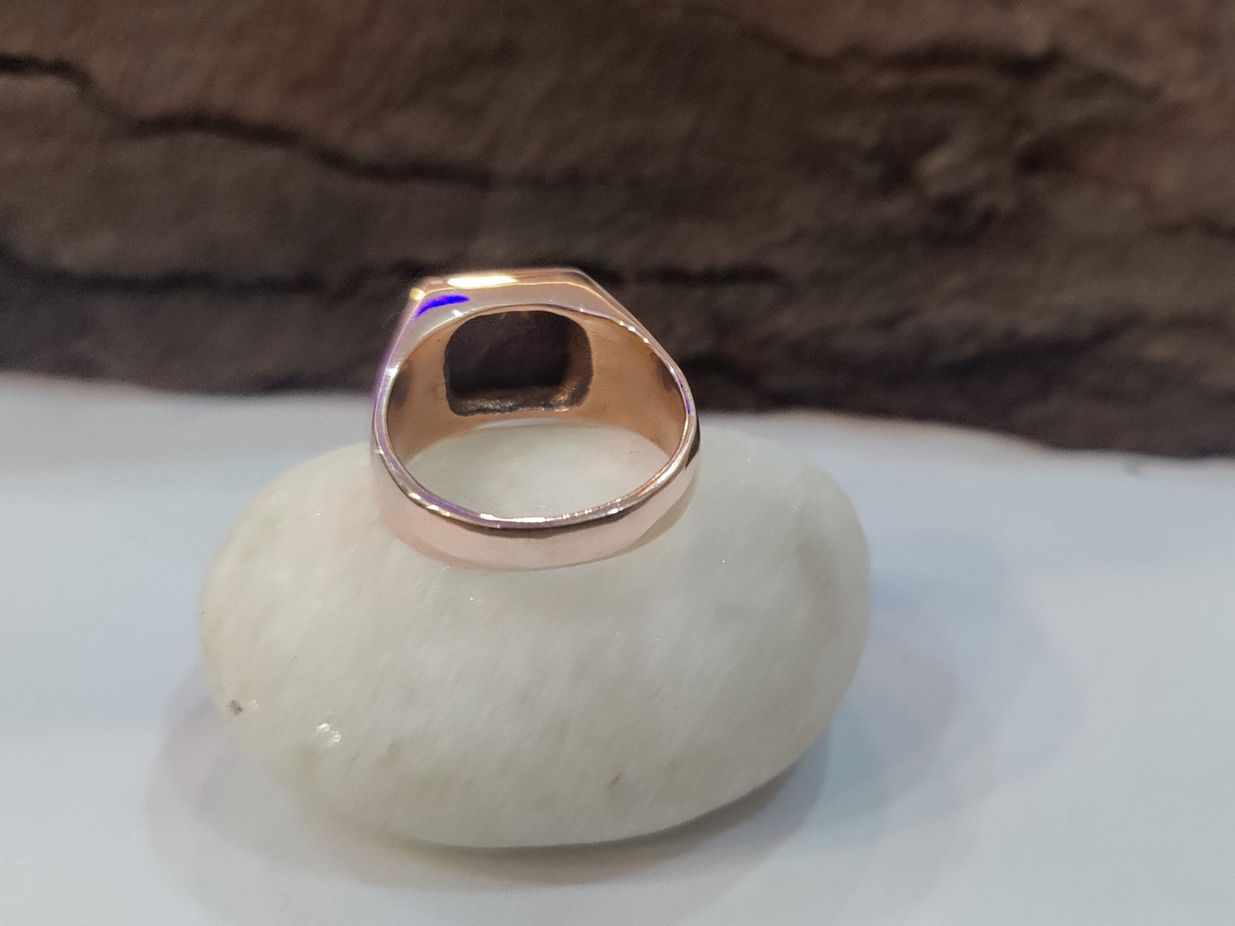 Purple Copper Turquoise Ring, Signet Stone Ring, 925 Solid Sterling Silver Ring, Men Women Ring, Turquoise Gemstone, Handmade Jewelry, Promise Ring for Partner (In Copper, 12)