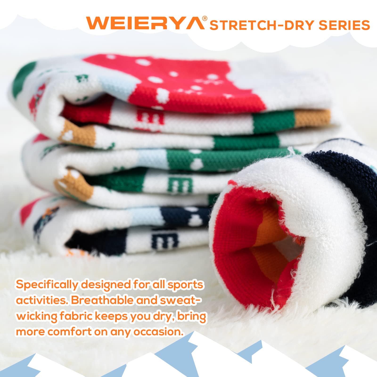 WEIERYA Kids Ski Socks Merino Wool, Kids Wool Socks, Knee-high Snow Socks for Boys Girls, Winter socks, 1/3 Pairs Dark Blue S 1 Pair