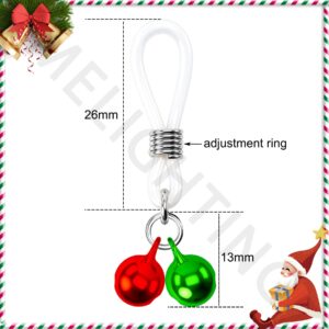 Melighting Christmas Nipple Rings Fake Nipple Piercing Jewelry with Bell Adjustable Non-Piercing Nipple Piercing for Women Faux Nipple Jewelry