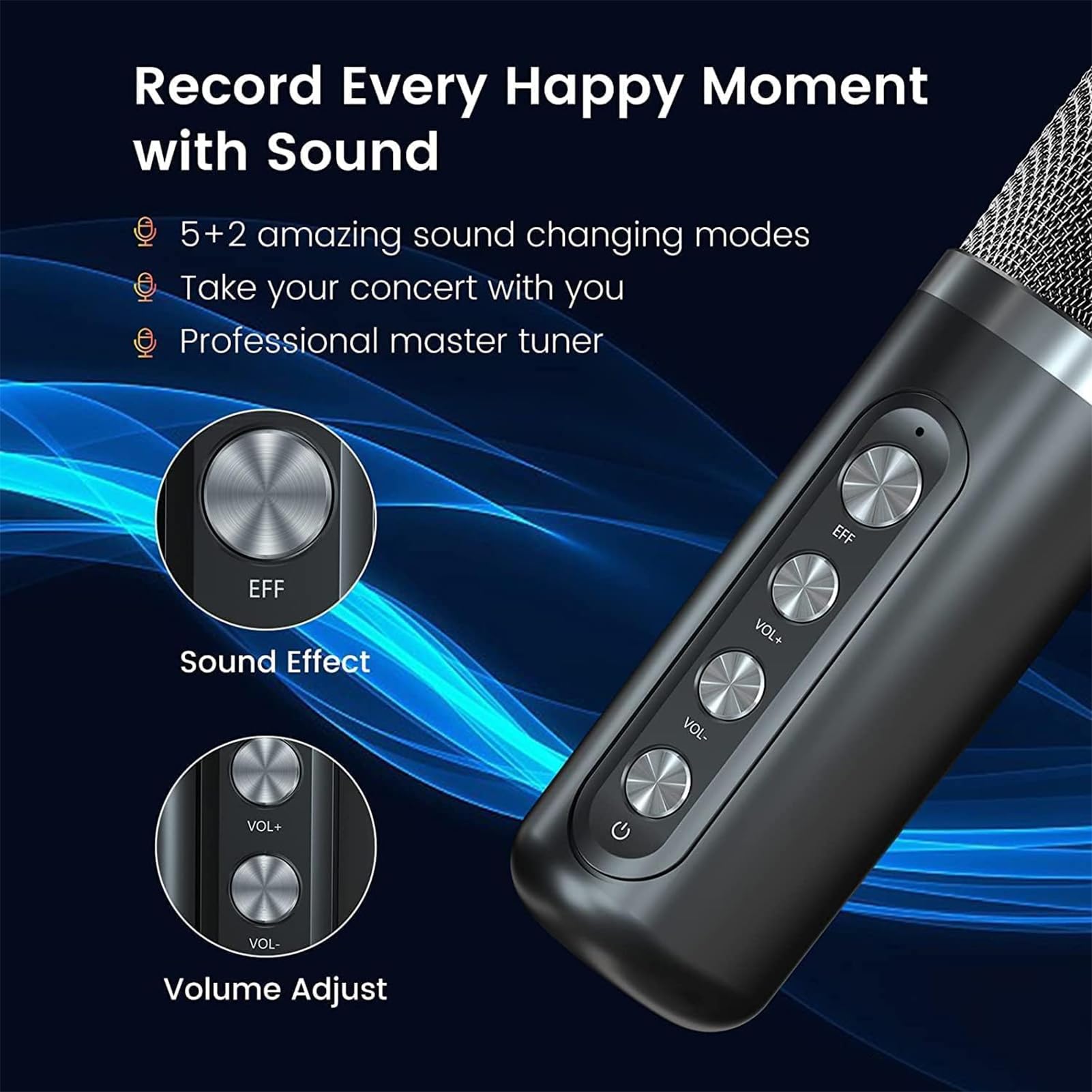 Flyasny Karaoke Machine for Adults and Kids, Portable Bluetooth Karaoke Speaker with 2 Wireless Microphones for TV, Singing Karaoke for Home Party, Great Gifts for Boys and Girls