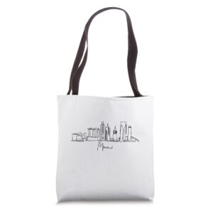 city skyline travel souvenir tourist miami florida fl tote bag