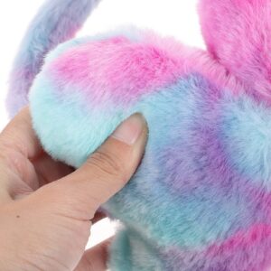 SOIMISS Women Winter Earmuffs Furry Heart Shape Ear Muffs Faux Fur Colourful Ear Covers Warm Ear Warmers for Women Girls Outdoor