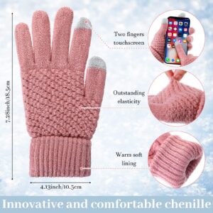 Zhehao 12 Pcs Winter Beanie Hat Scarf Gloves Set Including Knit Beanie Hat Warm Long Scarf Touch Screen Gloves for Women Men(Classic Colors, Plaid)