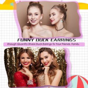 Yinkin 6 Pairs Rubber Duck Earrings Cute Ducky Earrings for Women Jewelry Gift Resin Dangle Drop Earring Cruise Earring(Conventional Style)