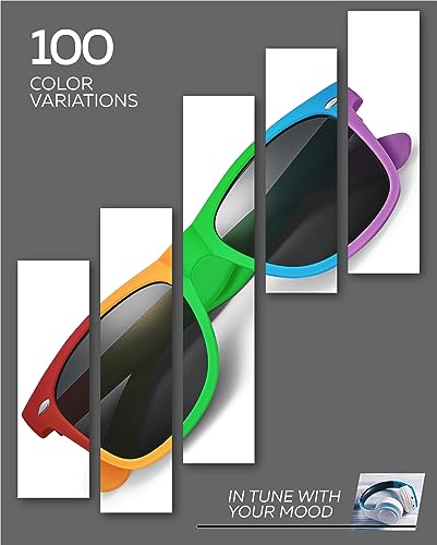 Retro Rewind Polarized Sunglasses for Men and Women - UV Protection Classic Mens Womens Sun Glasses - Cool Vintage 80s Shades