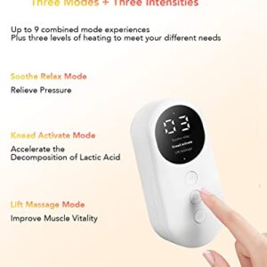 LINGTENG Leg Massager, Calf Air Compression Massager with Heat, Cordless Leg Massager for Circulation and Pain Relief, Calf Massager with 3 Intensities, Gifts for Women (Only Single)