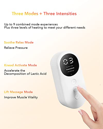 LINGTENG Leg Massager, Calf Air Compression Massager with Heat, Cordless Leg Massager for Circulation and Pain Relief, Calf Massager with 3 Intensities, Gifts for Women (Only Single)