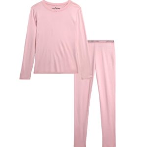 Eddie Bauer Thermal Underwear For Kids - 2 Piece Performance Base Layer Underwear Set For Boys and Girls (5-16), Size 7-8, Soft Pink