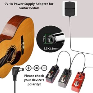 for Boss PSA Adapter 9V DC Guitar Pedal Power Supply 1A Power Cord for BOSS Effects Pedal,One Spot (1 Spot),Casio Keyboard,Roland,Distortion,PSA-120S,Center Negative with 3 Way Daisy Chain Cables