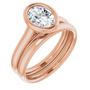 10k solid rose gold handmade engagement ring 2 ct oval cut moissanite diamond solitaire wedding/bridal ring for women/her diamond rings set (4.5)