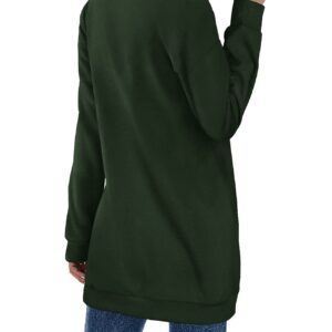 OFEEFAN Sweatshirts for Women Plus Size Long Sleeve Thermal Green Tunic Tops 3XL