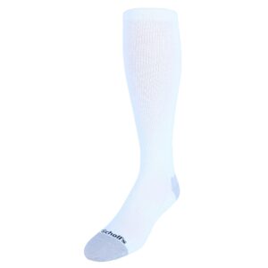 dr. scholl's men's over the calf compression work sock (1 pair), white