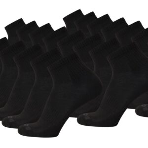 AND1 Men's Socks - PROPLATINUM Lightweight Quarter Cut Socks (24 Pack), Size 6-12.5, Black