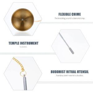 8 Pcs Telescopic Chime Meditation Utensils Buddhist Decor Lucky Buddhist Bell Meditation Yoga Bell Chimes Tibetan Handbell Buddhist Chime Bells Garnish Tools Zen Brass Tape to Heal