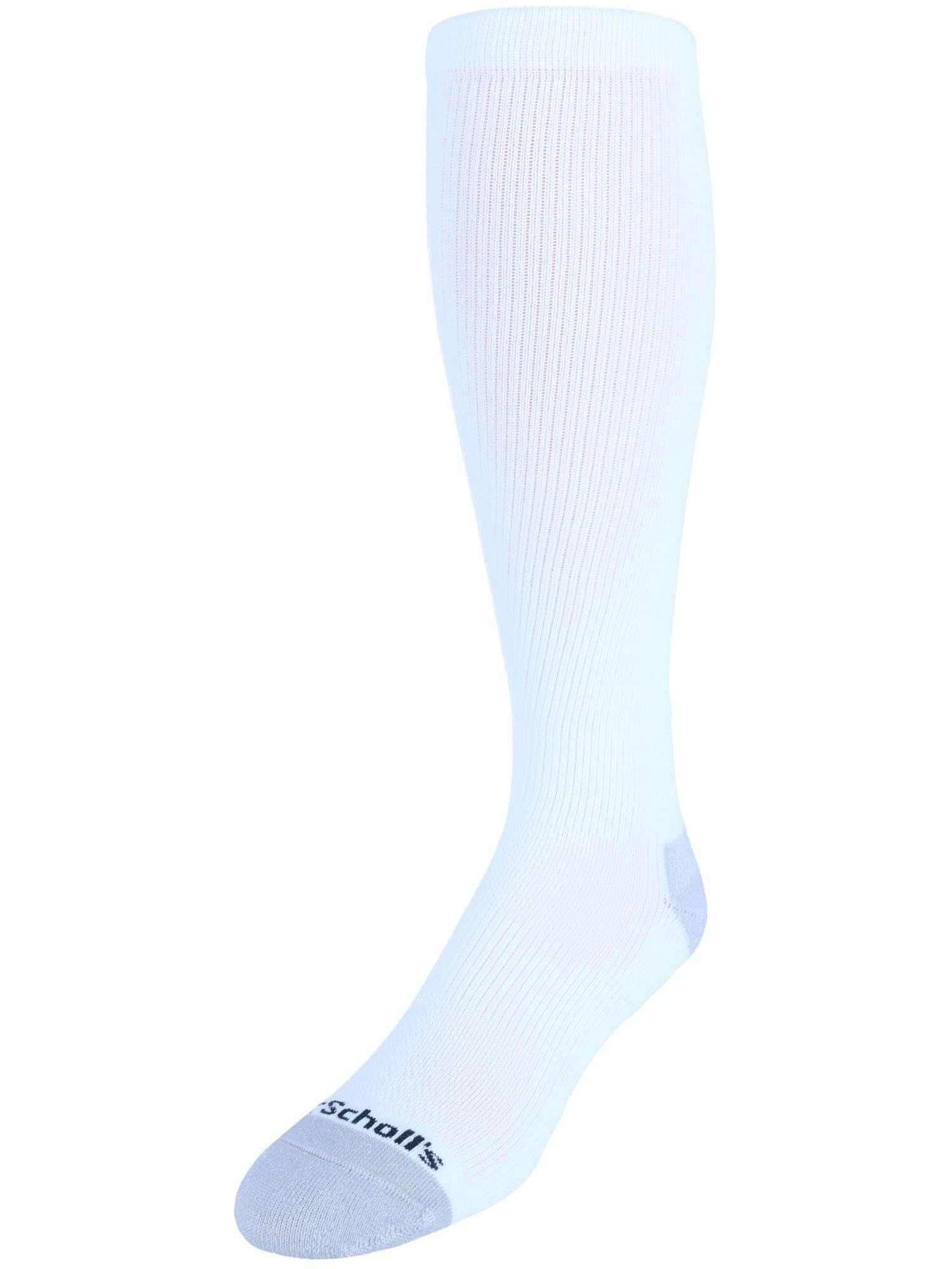 Dr. Scholl's Men's Over The Calf Compression Work Sock (1 Pair), White