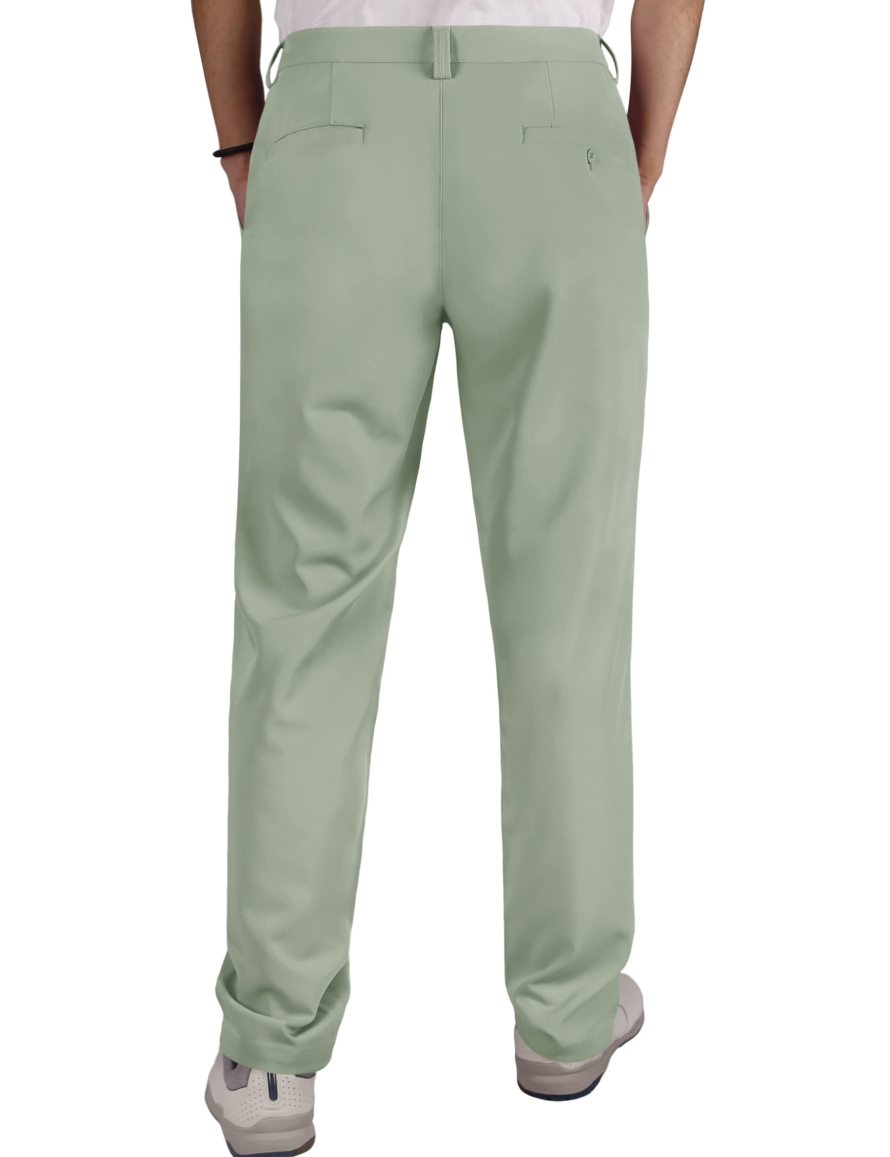 Bakery Men's Golf Pants Stretch Tech Performance Slim Fit Flat Front Golf Pant Pea Green 30W