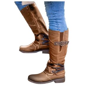 Womens Sandals, Rain Boots for Women Womens Slides Boots Outdoor Shoes Lace Up Heels Gladiator Latin Boots Waterproof Shoes for Women Khaki