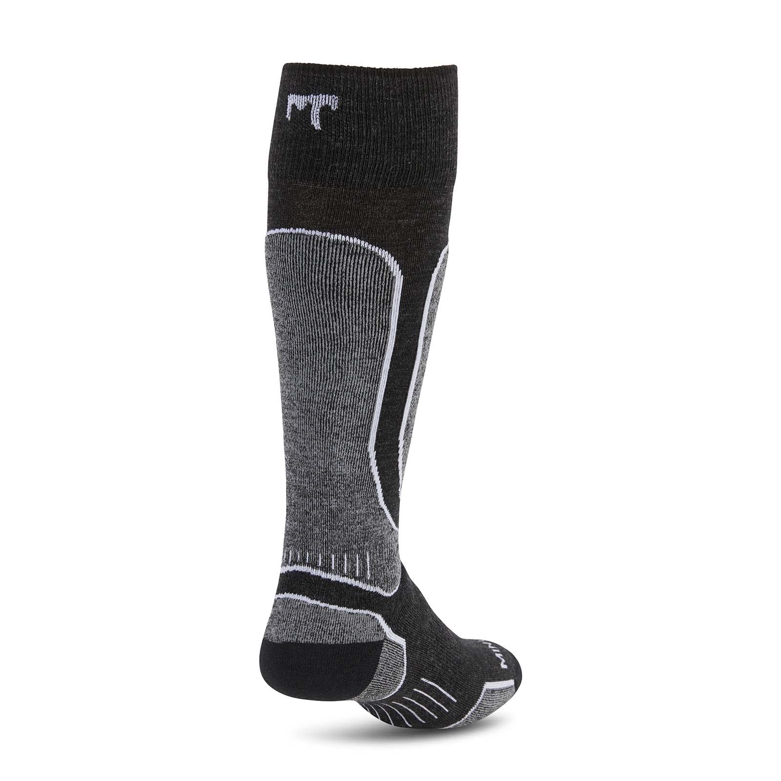 Minus33 Merino Wool Mountain Heritage Elite All Season Lightweight Snowboard Socks - Made in the USA - No-Slip Over the Calf Socks - Black - Medium