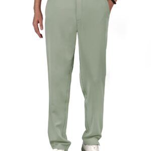 Bakery Men's Golf Pants Stretch Tech Performance Slim Fit Flat Front Golf Pant Pea Green 30W