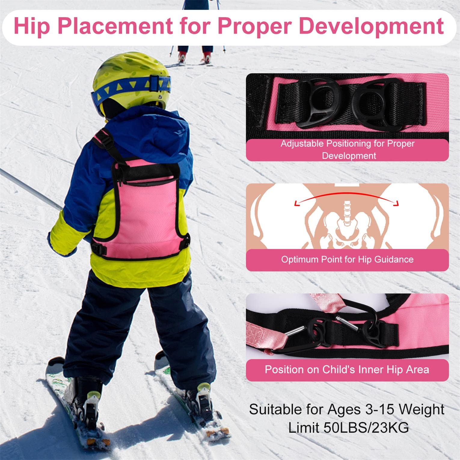 BOXOB Ski and Snowboard Harness for Kids, Kids Climbing Harness Ski Harness Vest& Leash for Toddler Snowboard Beginners