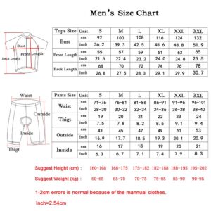 Coconut Ropamo CR Men's Cycling Jersey Set Road Bike Jersey Zipper Pocket Bib Shorts with 4D Padded Cycling Clothing Set (Black, M)