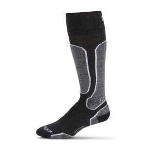 Minus33 Merino Wool Mountain Heritage Elite All Season Lightweight Snowboard Socks - Made in the USA - No-Slip Over the Calf Socks - Black - Medium