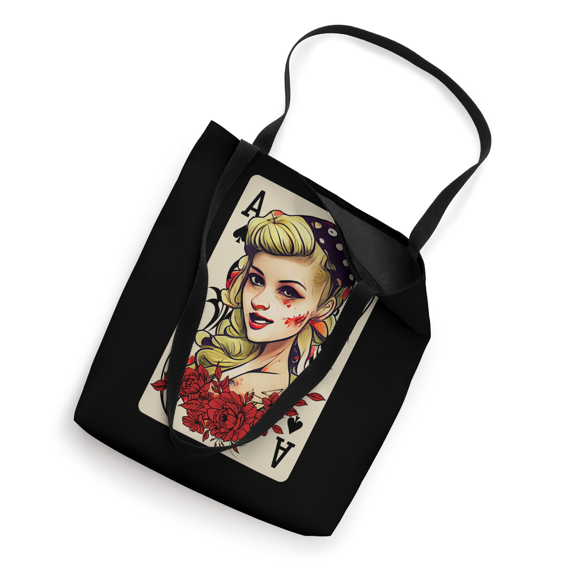 Rockabilly 50s Pin Up Zombie Psychobilly Ace Card Tote Bag