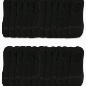 AND1 Men's Socks - Lightweight Performance No Show Liner Socks (24 Pack), Size 6-12.5, Black