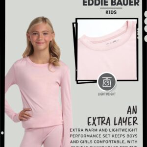 Eddie Bauer Thermal Underwear For Kids - 2 Piece Performance Base Layer Underwear Set For Boys and Girls (5-16), Size 7-8, Soft Pink