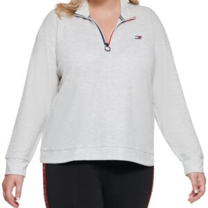 Tommy Hilfiger Sport Womens Plus Fitness Yoga Pullover Top Gray 3X