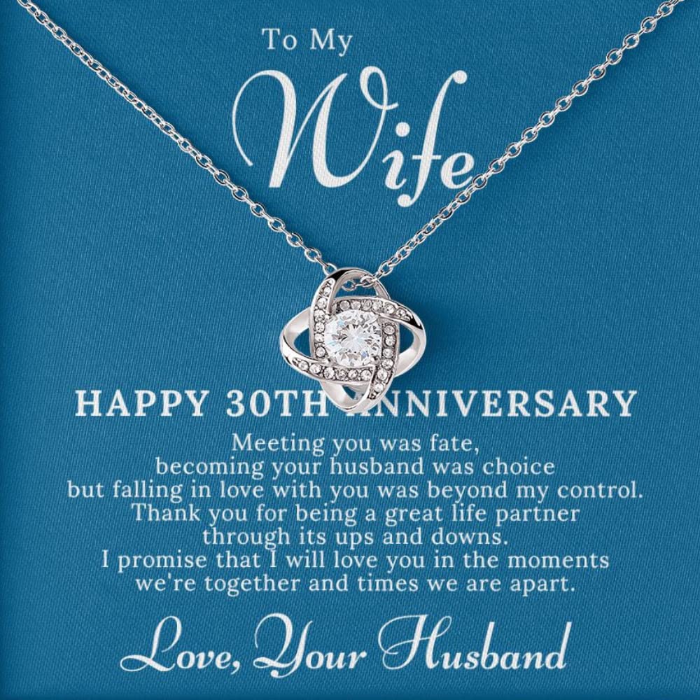 30th Wedding Anniversary Wife Gift – 30th Anniversary Necklace Gift For Wife – 30 Year Wedding Jewelry Gift For Her – 30 Year Anniversary Wedding Present – 30THV10-LK5