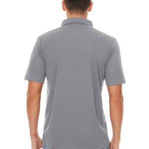 MAGCOMSEN Short Sleeve Golf Polo Shirts for Men Golf T Shirts Work Shirts Casual Fishing Shirts Quick Dry Outdoor Shirts Light Grey