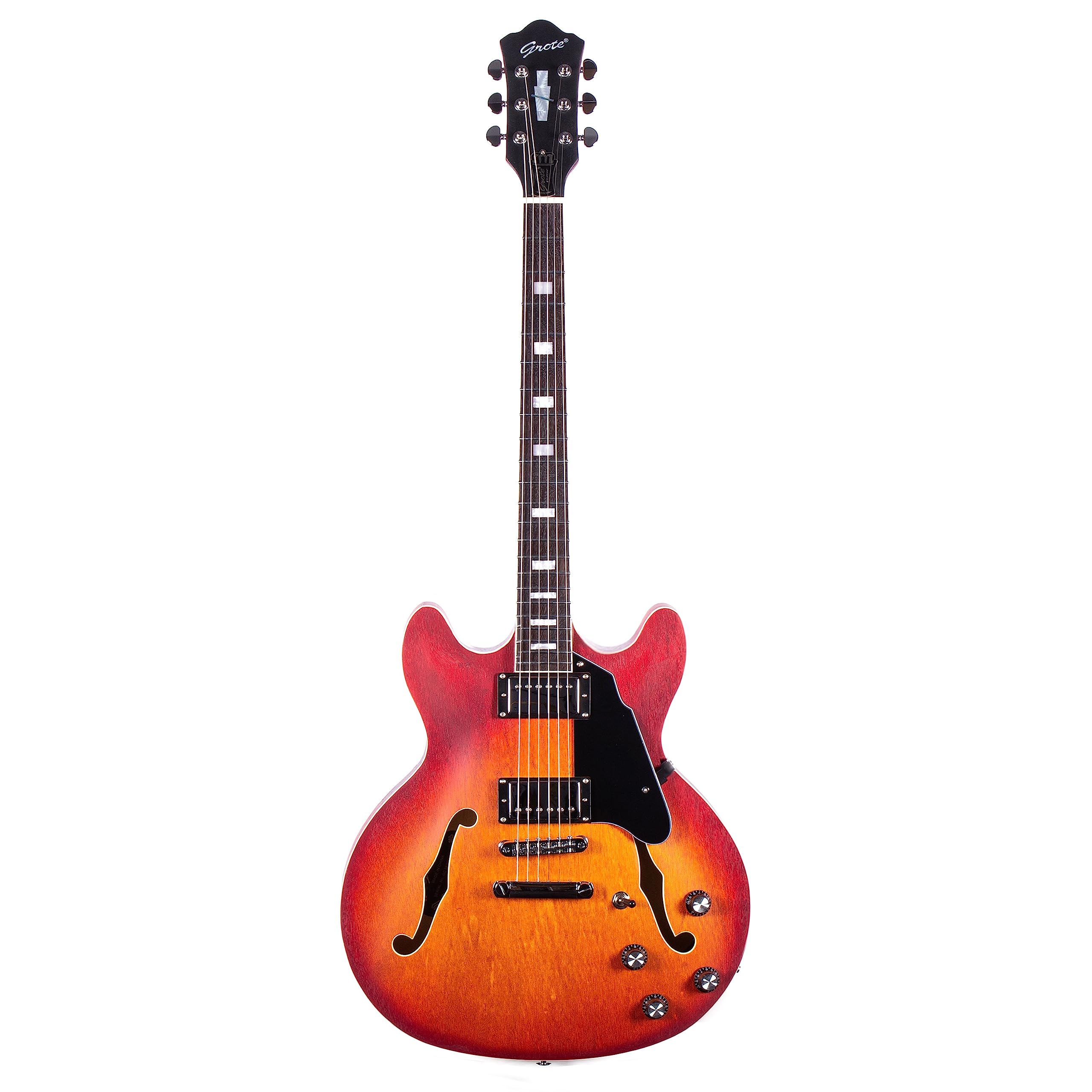 Grote Electric Guitar Matte Finished Mahogany Simi-hollow Body with Gigbag GT335-009 (CS)