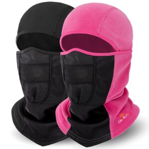 GoxRunx Balaclava Ski Mask-Winter Fleece Face Mask for Men & Women-Warm,Breathable,Windproof Gear for Skiing & Motorcycling Black, Pink