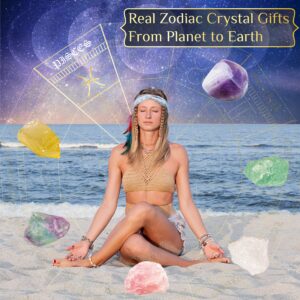 Hihealer Zodiac Gifts for Women, Spiritual Gifts, Zodiac Gifts, Astrology Gifts for Women, Horoscope Gifts with Birthstone, Healing Stone Gifts, Unique Birthday Gifts for Women