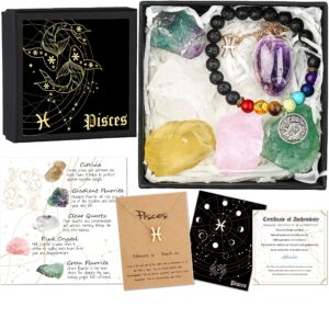 Hihealer Zodiac Gifts for Women, Spiritual Gifts, Zodiac Gifts, Astrology Gifts for Women, Horoscope Gifts with Birthstone, Healing Stone Gifts, Unique Birthday Gifts for Women